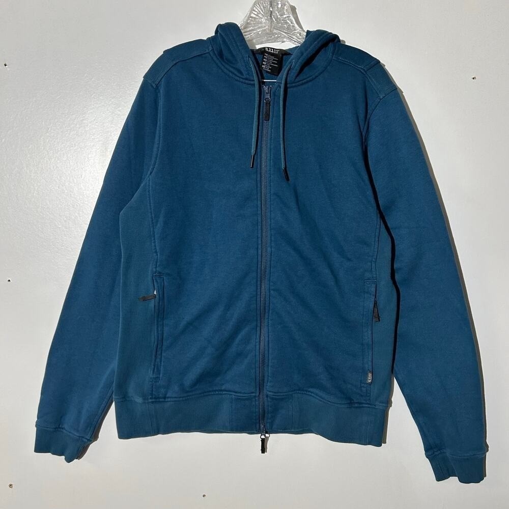 5.11 Tactical Engage Fleece Full Zip Blue‎ Hooded Sweatshirt Men's Size Medium